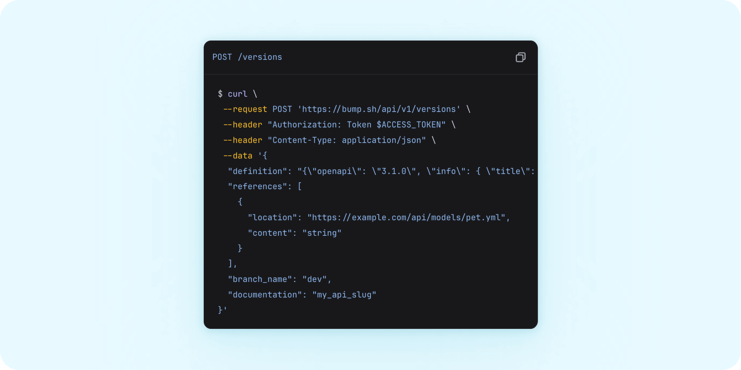 Bump.sh API operation code example